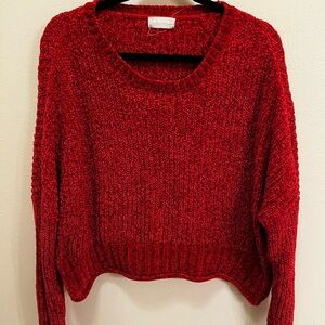 Altar'd State Vibrant Red Crew Neck Sweater